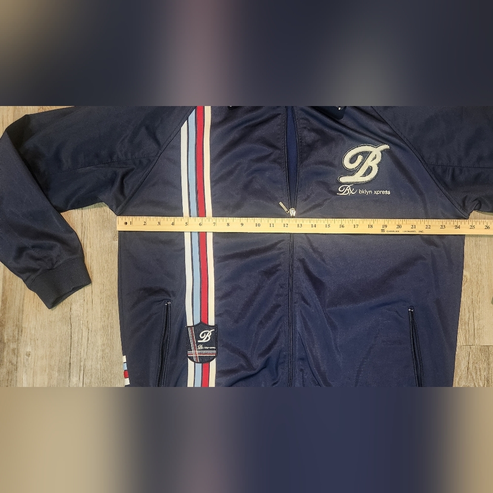 Brooklyn Xpress Vintage Y2K Embroidered Logo Streetwear‎ Track Jacket Men's XL - Picture 7 of 8